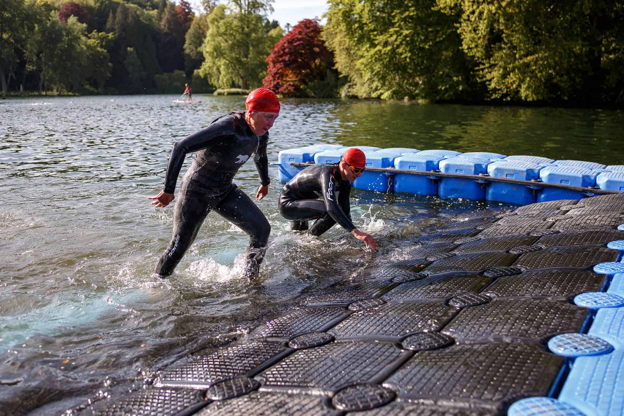 Race nation 2022 swimmers leaving water