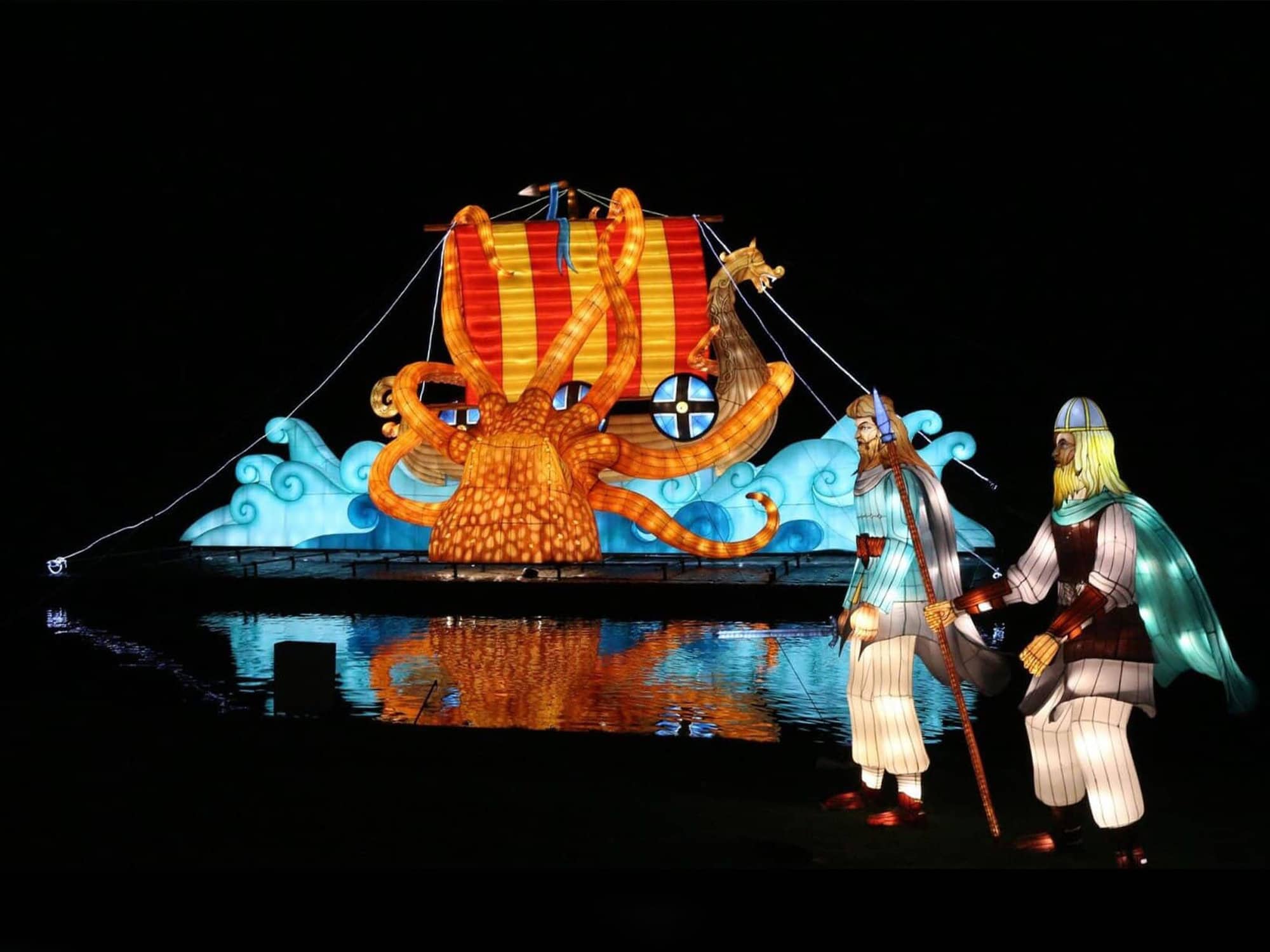 Longleat Festival of light display pontoon