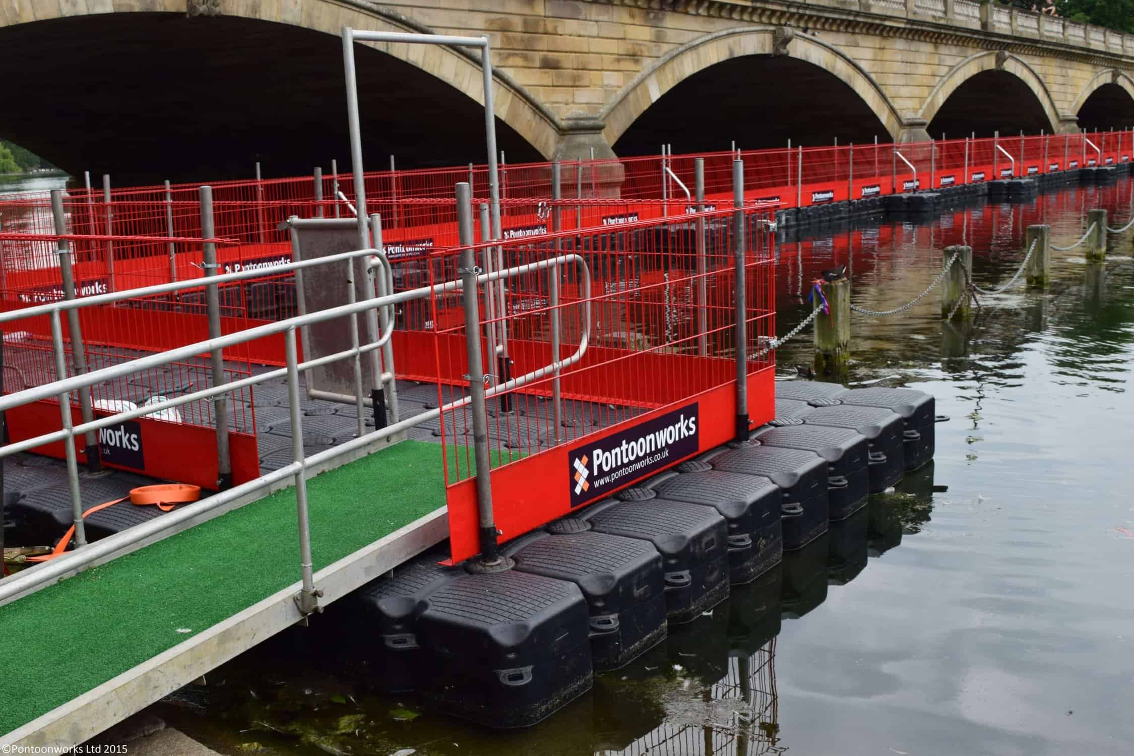 Access pontoon for bridge works