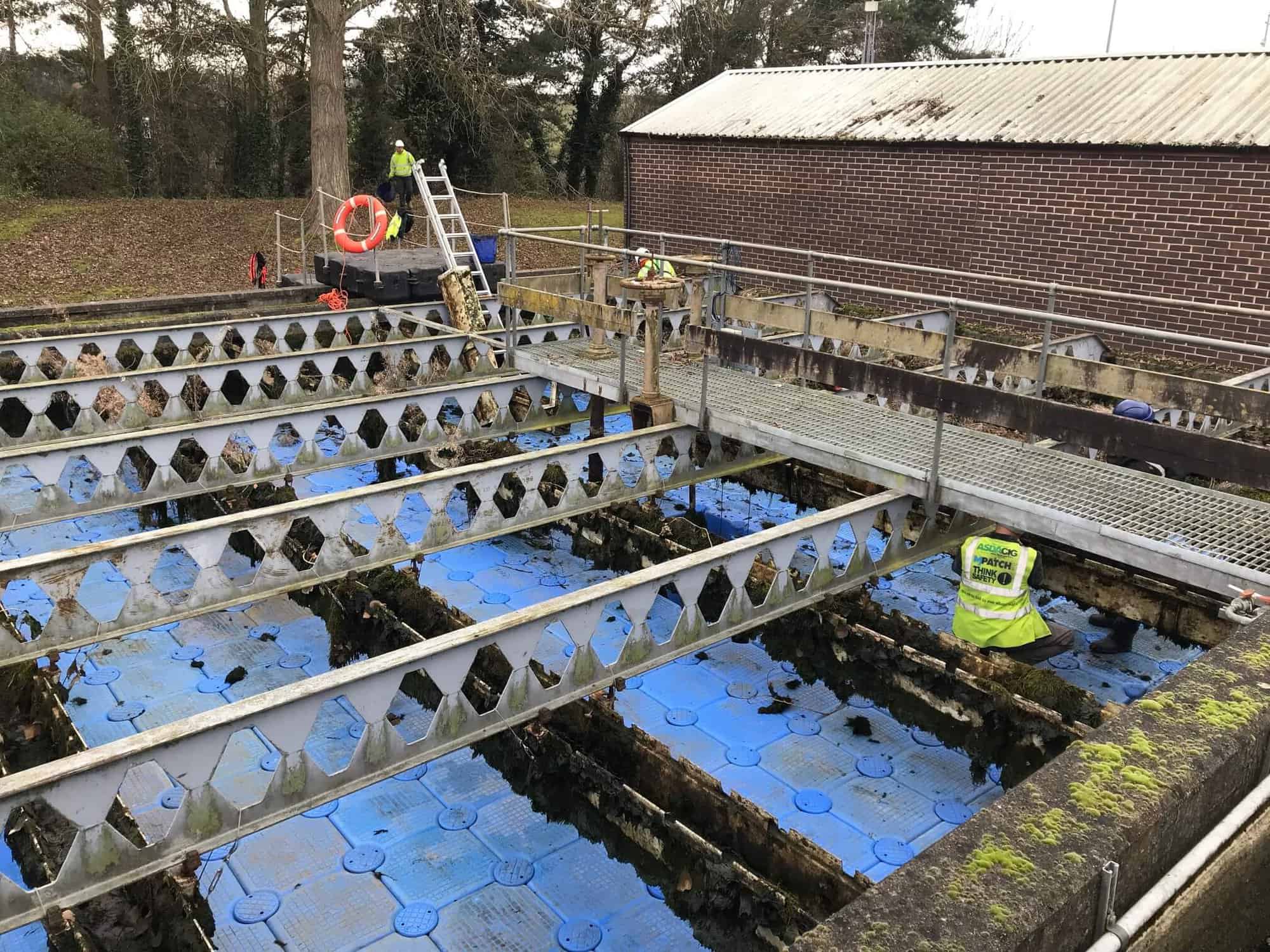 Pontoon working platform for Bristol Water Clean Water site